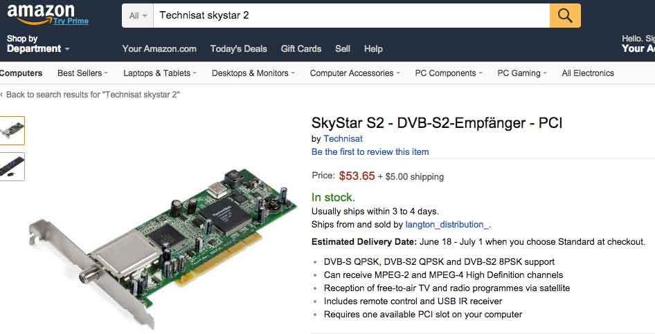 Streamreader skystar s2 pcie