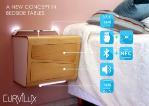 Curvilux, la primera mesilla inteligente con WiFi, Bluetooth, NFC cargador y más