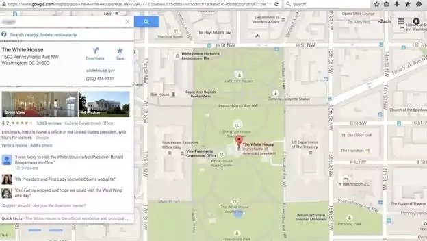 hacks a Google Maps, ahora con la Casa Blanca