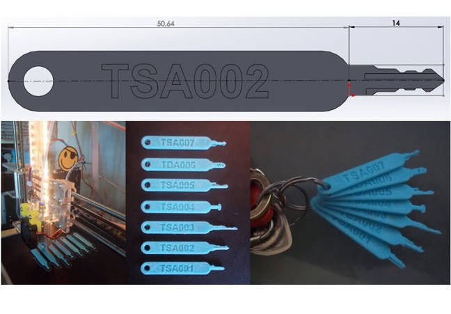 Imprimen en 3D los modelos de llaves maestras que la TSA utiliza para abrir el equipaje