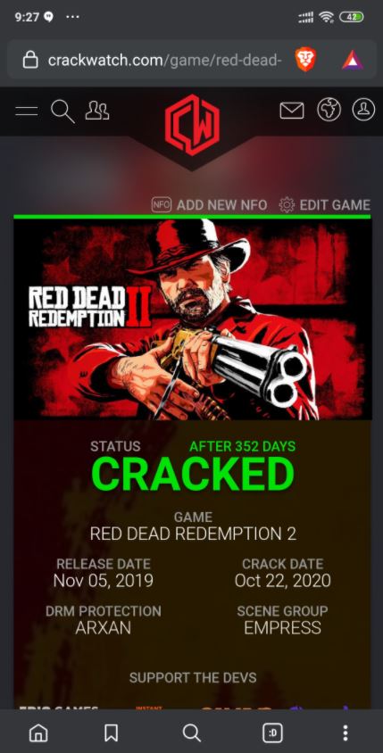 Advarsel Mursten Fabrikant Red Dead Redemption 2 was finally cracked. Torrents available in forums