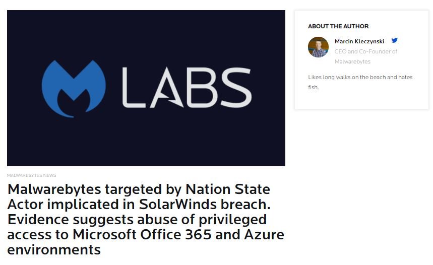 malwarebytes solarwinds azure