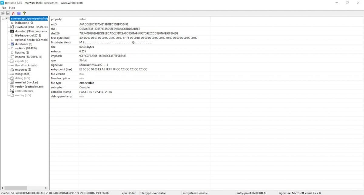 pestudio malware analysis