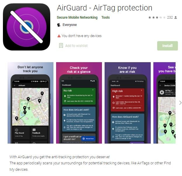 Apple has released an application for Android devices that will help you  find AirTag spyware. But not without but
