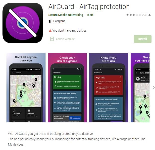 Good news! Android users can now detect Apple AirTag tracking with AirGuard  app!